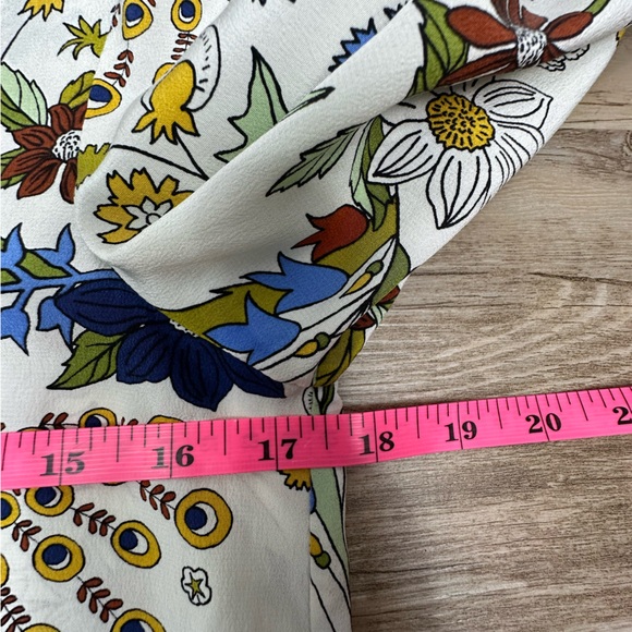 Tory Burch 100% Silk Novelty Print Top Blouse Size 0 - Picture 9 of 11